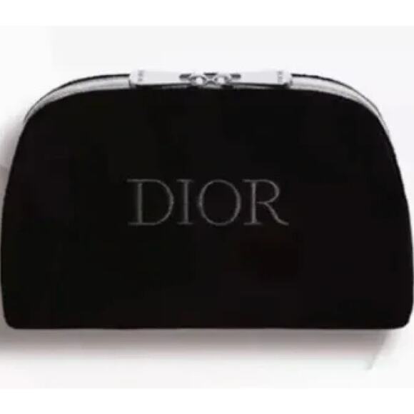 DIOR NEW Trousse Nior Black Velvet Makeup Cosmetic Pouch - Picture 1 of 5
